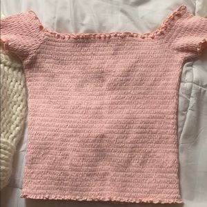 pink off the shoulder type tube top